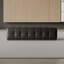 Banc de bout de lit en cuir véritable de luxe moderne 39,37 po noir avec base en acier inoxydable-407751187