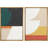 Mid Century Shape " Mid-Century Geometric Multicolor Block Abstract Shapes Modern " 2 - Pieces-92285127-92285125