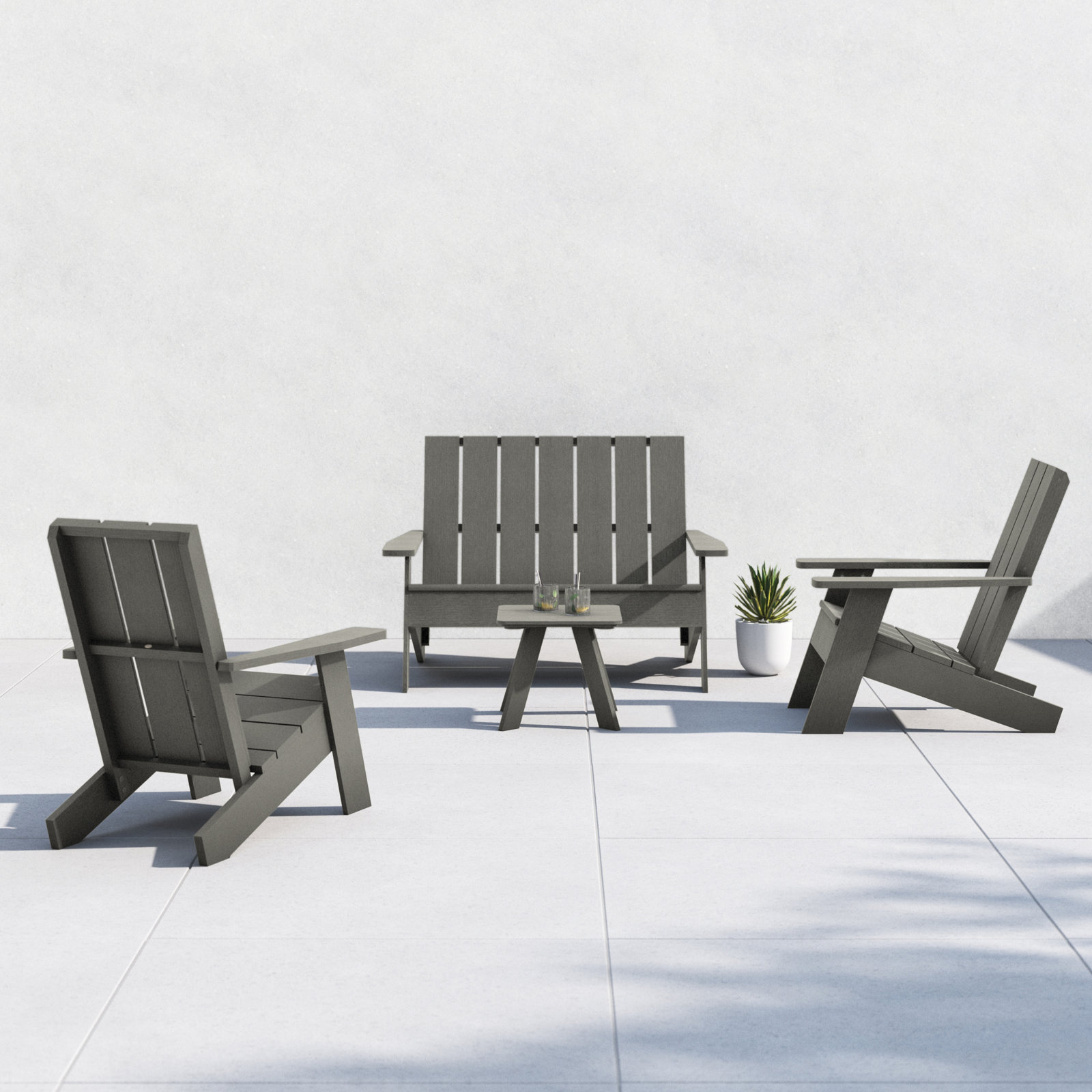 Byrnes 4 - Person Patio Conversation Set, Coastal Teak