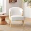 Chaise d'appoint moderne avec revêtement et structure en bois massif, chaise longue minimaliste