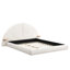 Lit arqué unique en forme de boucle, grand, revêtement beige - Boucl, facile à nettoyer, petite table pour plus de commodité, stable au sol, ajout de chambre à coucher élégante, grand lit luxueux, touche confortable,