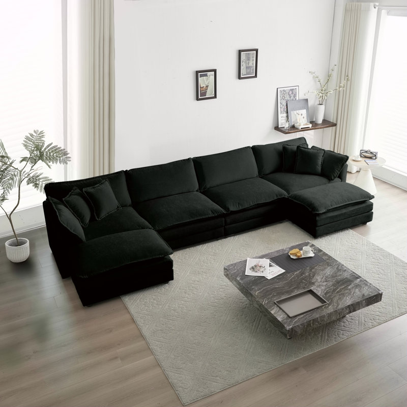 Canapé Comfort U, Noir