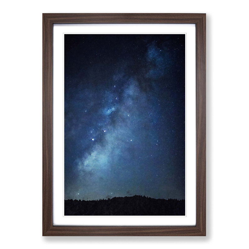 Starry Starry Sky in Abstract - Picture Frame Graphic Art Print on MDF, 65cm H x 48cm W x 2cm D, Walnut Framed
