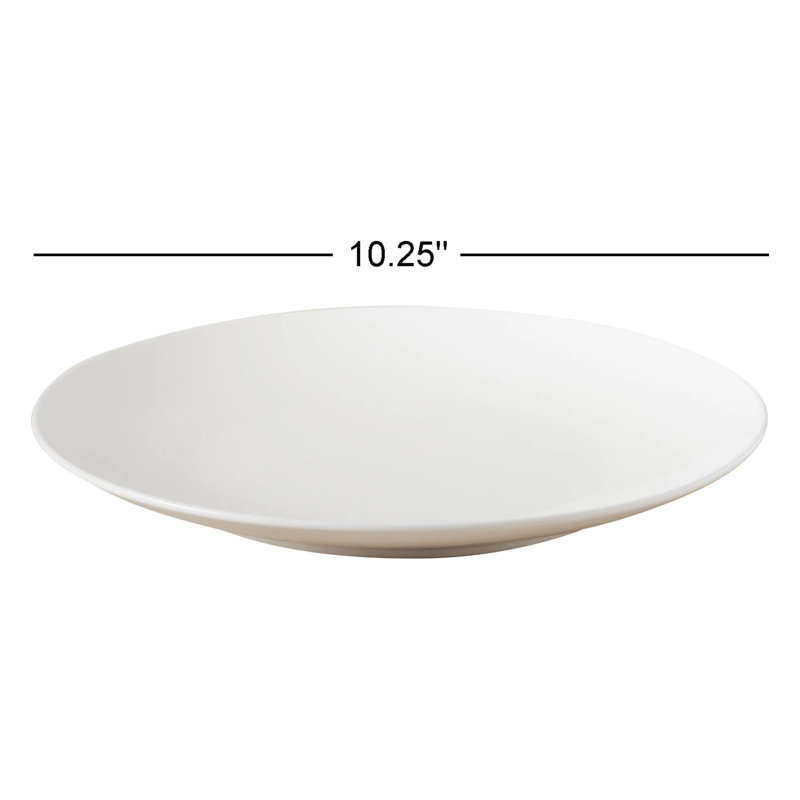 Assiette plate en grès Izie, Blanc