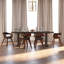 Ensemble de 6 chaises de salle à manger en simili cuir noir et naturel, bois cintré-1376371585-1357934028