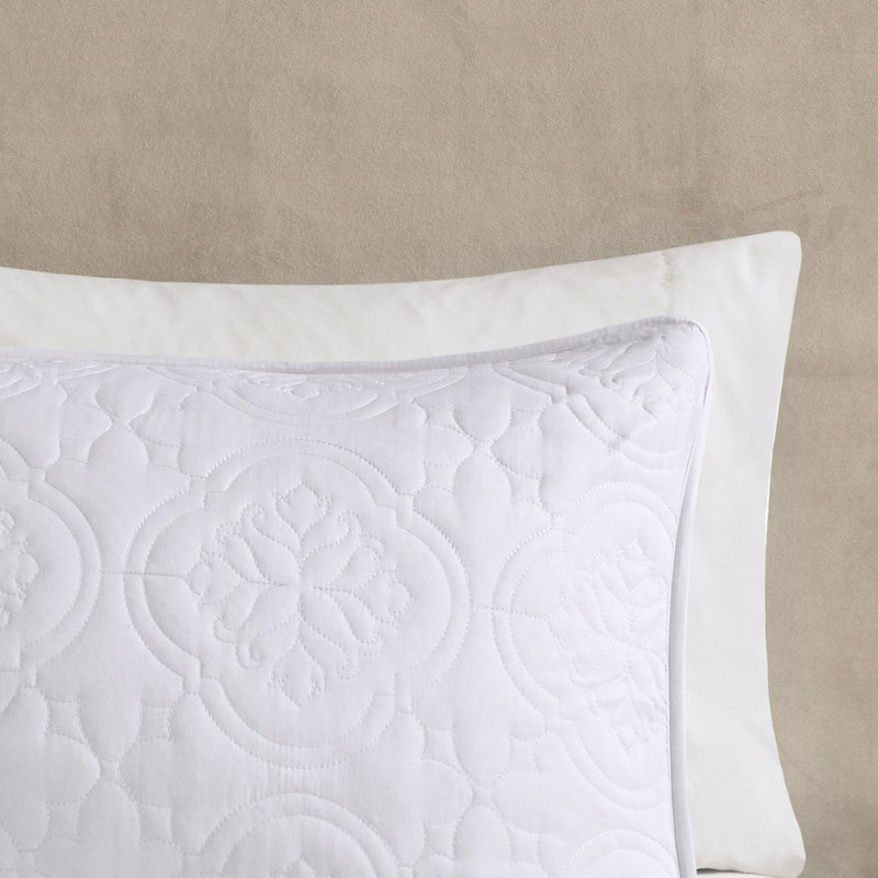 Couvre-lit 3 pièces très grand / très grand - blanc, tissu en microfibre, rembourrage à 100%, délicat, lavable à la machine en pièces blanches, microfibre réversible, rembourré, charmant
