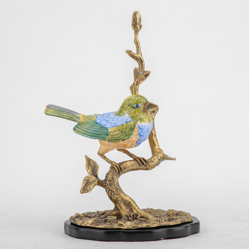 Porcelain Finch Figurine With Bronze Ormolu In Bird Figure Collection