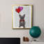 Bouledogue français et ballons sur toile de qualité supérieure - prêts à être accrochés-1268327799-1268327801