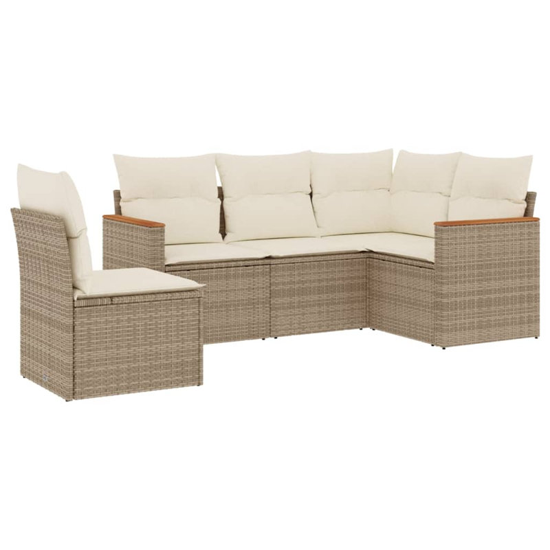  Ensemble de canapé de jardin beige, blanc crème
