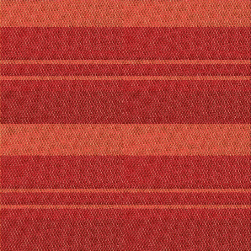 Tapis rayé orange en laine, Carré 3 pi