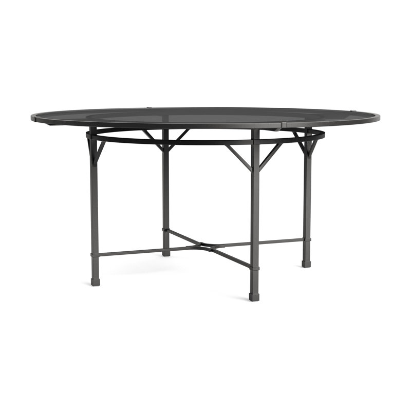 Venetian Outdoor Round Dining Table, Textured Pewter
