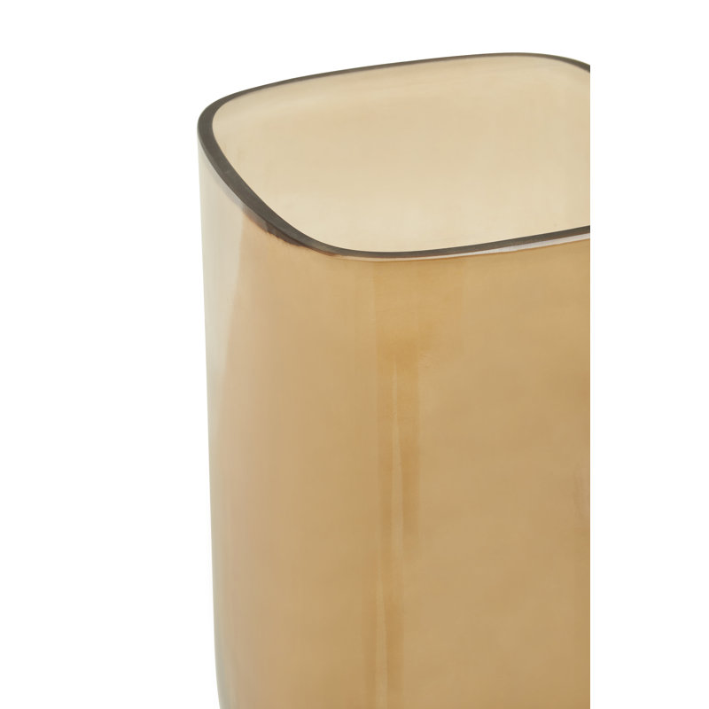 Emer Glass Table Vase, Brown, 30cm H x 14cm W x 14cm D