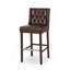 Tabouret de bar rembourré de 30,5 po de hauteur avec dossier et repose-pieds en métal pour îlot de cuisine-606309368