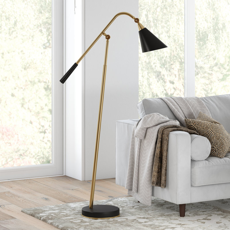 58.75'' Brass Swing Arm Floor Lamp