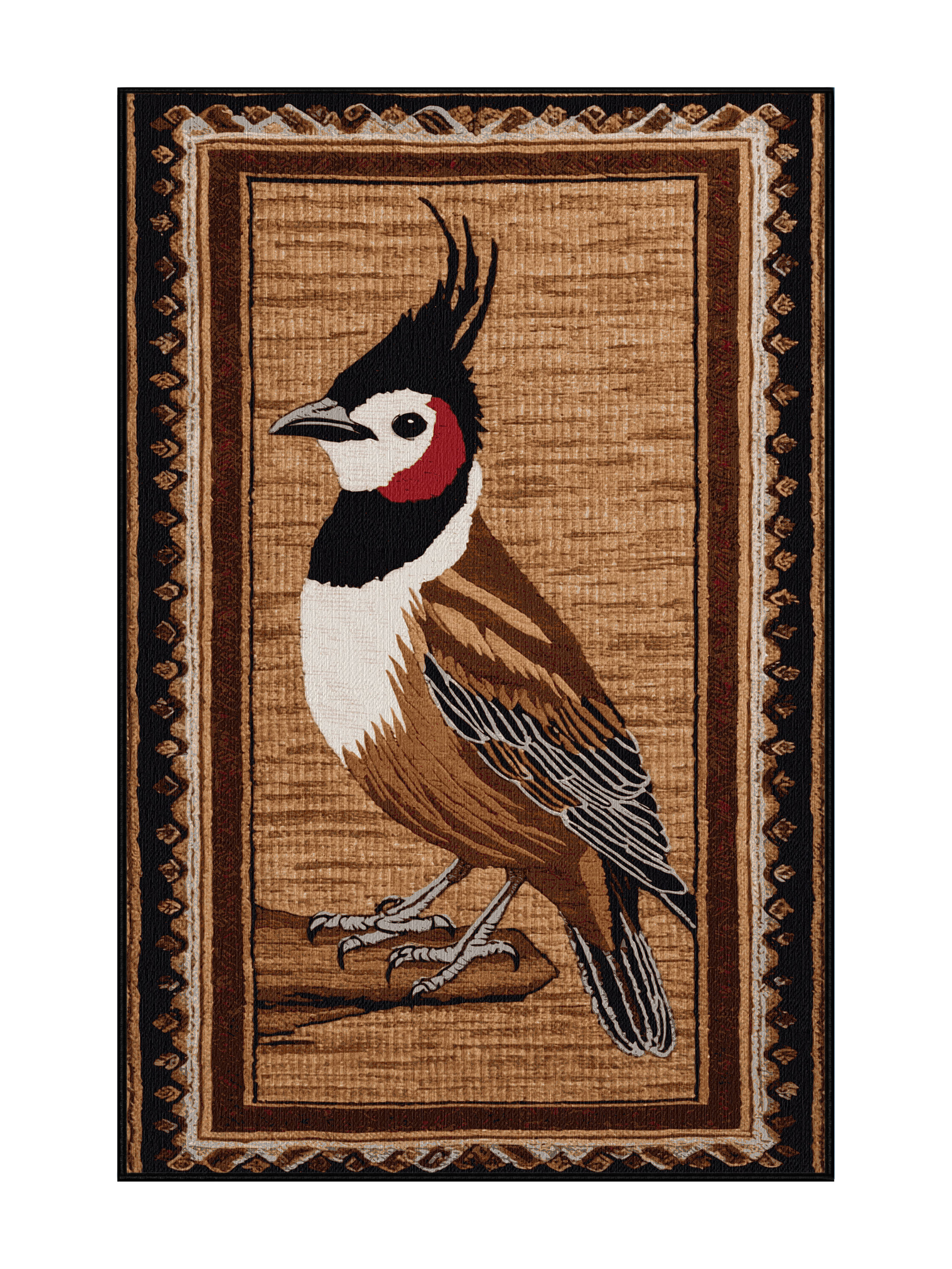 Rosecliff Heights Washable Red whiskered Bulbul Birds Area Rug | Wayfair