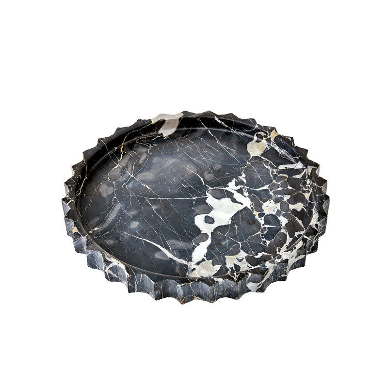 Marble Decorative Tray, 1.25"H x 12"W x 12"D