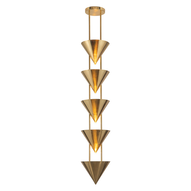 Versus 10-in Brass Pendant, Brass, 10