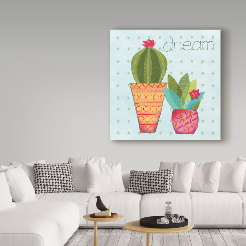 « sud-ouest-cactus iv », art sur toile, H 14 po x l 14 po x P 2 po