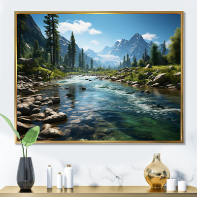 «USA Yosemite National Park Landscape III - États-Unis, art mural, montagne et rivière», reproduction d'art