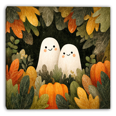 Pumpkin Patch Peek Wrapped Canvas Wall Art