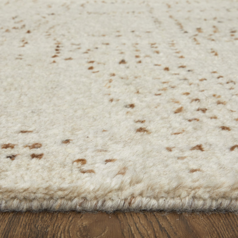 Truxel Modern Polka Dots, Tan/Brown Area Rug, Rectangle 8' x 10'