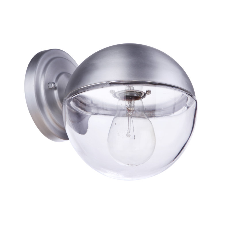 Lanterne murale d'extérieur Evie, Aluminium satiné, H 7,25 po x l 6,5 po x P 7,76 po
