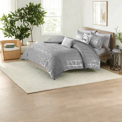 Ensembles de literie en microfibre douce, décoration de chambre à coucher contemporaine métallique