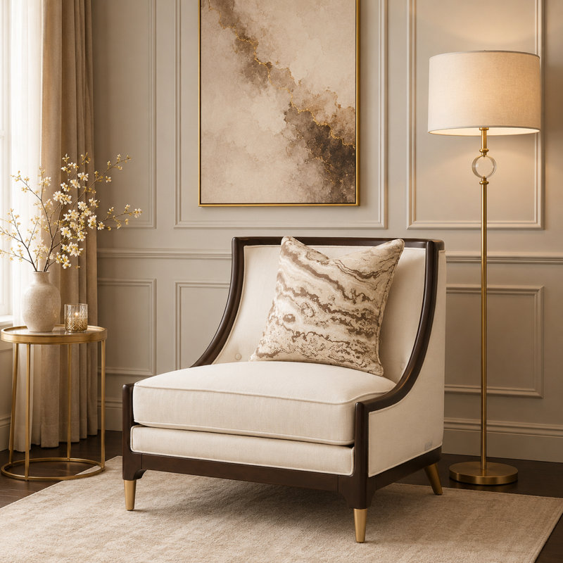 Belmont Place Accent Chair - Cream/espresso