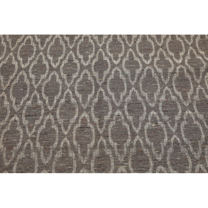 Tapis gris rectangulaire en coton à boucles géométriques Aguilard 5 pi x 6 pi 6 po