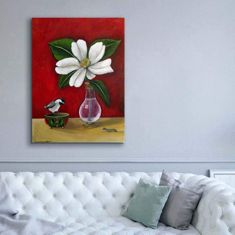 "Mésange" par Catherine A Nolin, H 54 po x l 40 po x P 1,5 po