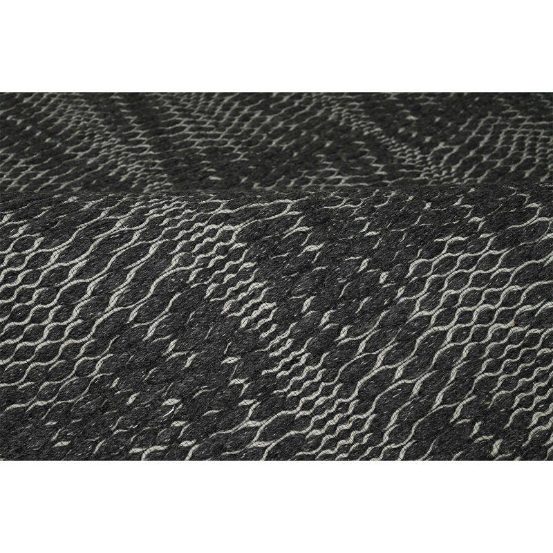 Wool Moroccan Area Rug in Dark Gray/Gray, Rectangle 8' x 10'