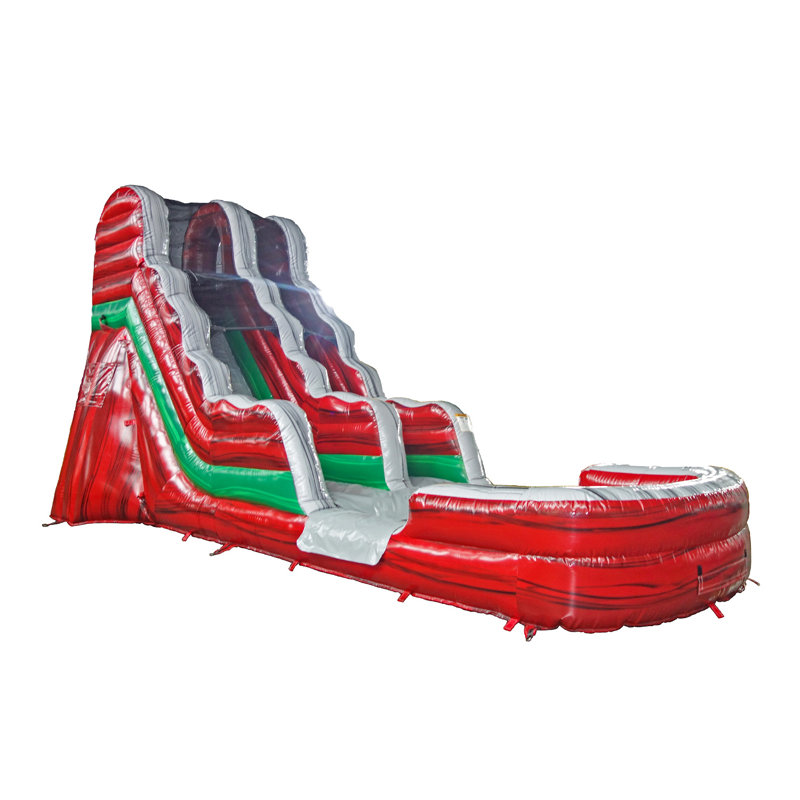 Glissade d'eau gonflable de qualité commerciale 15 pi JumpOrange Midnight (avec piscine et souffleur)