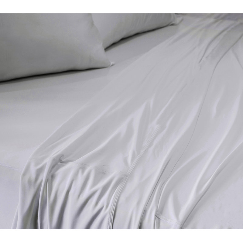  Ensemble de draps de couleur unie, Bleu perle, Ensemble de drap pour lit très grand avec drap-ho