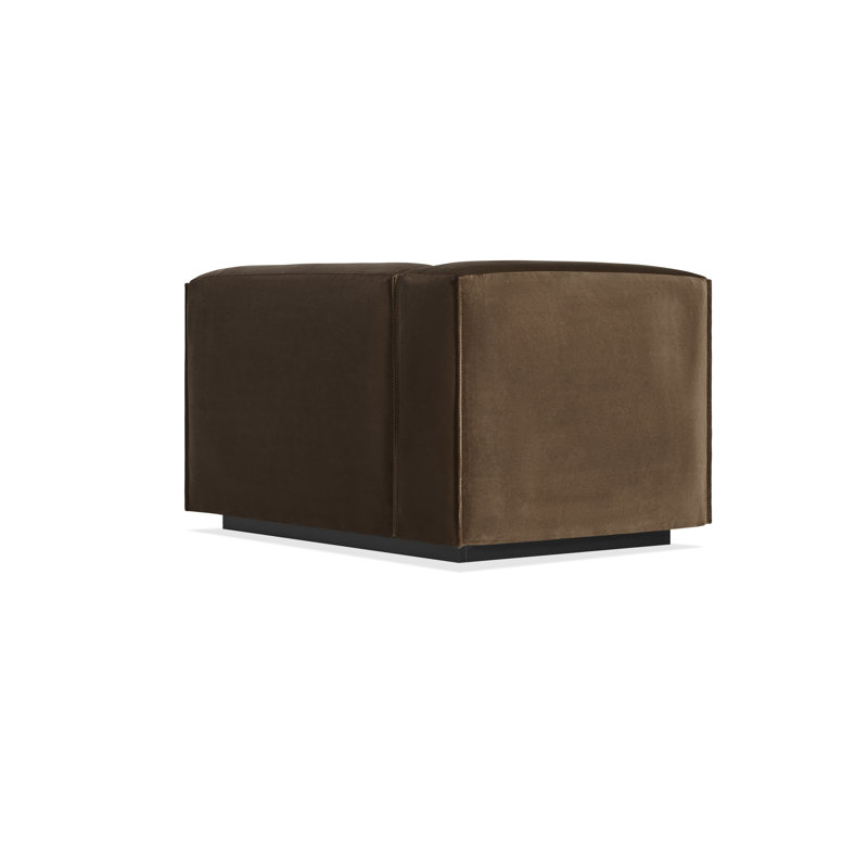Cleon Chaise Lounge, Left Hand Facing, Coffee Velvet Polyester Blend