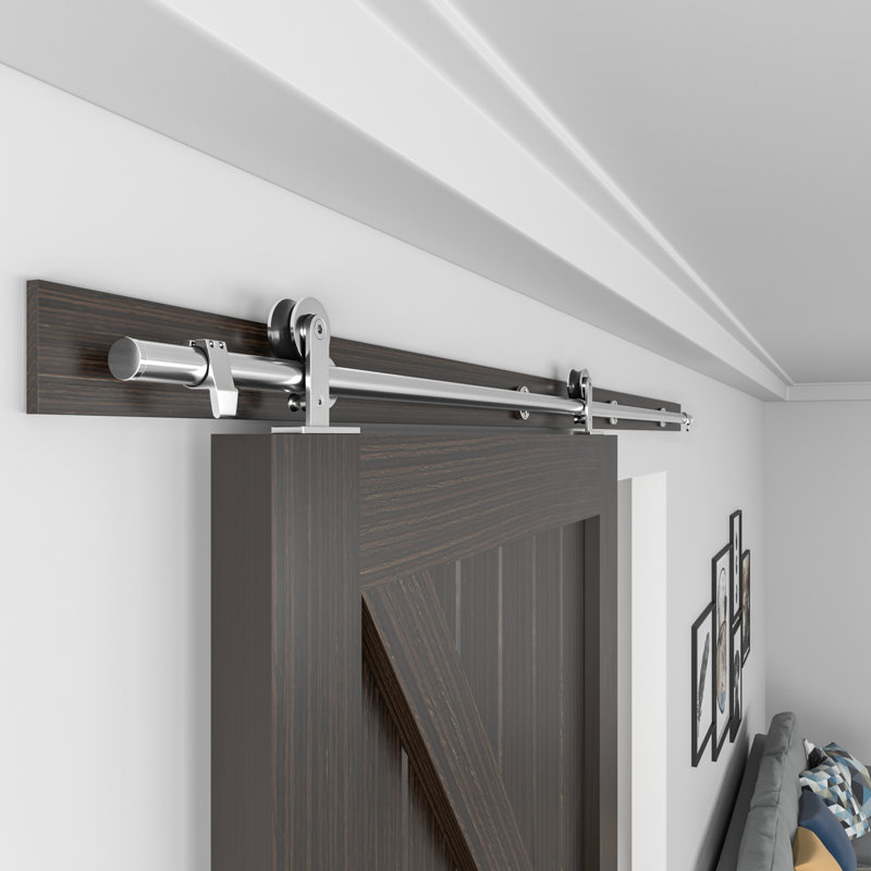 Stainless Steel Sliding Barn Door Hardware, Single Door Smoothly And Easy To Install, 96 in.