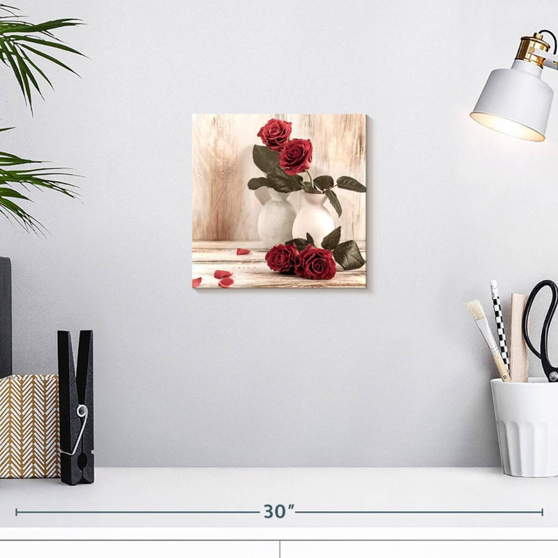 Vase de roses Harnek, H 10 po x l 10 po
