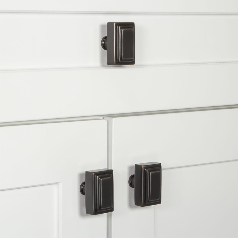 Carré Rectangular Cabinet Knob, Timeless Bronze