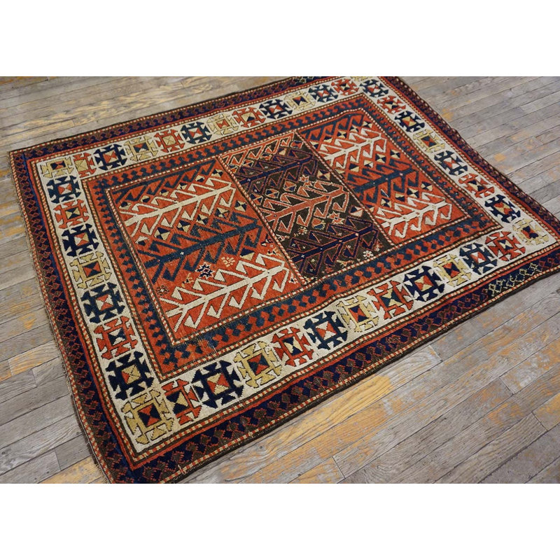 Tribal Design Late 19th Century Antique Caucasian Kazak Rug