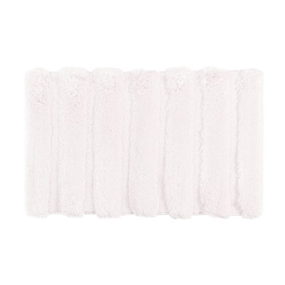 21x34" Blush Bath Rug, Stripe, Quality, Fade And Stain , Non-skid Back, Easy To Clean Construction,