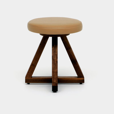 X Leather Accent Stool