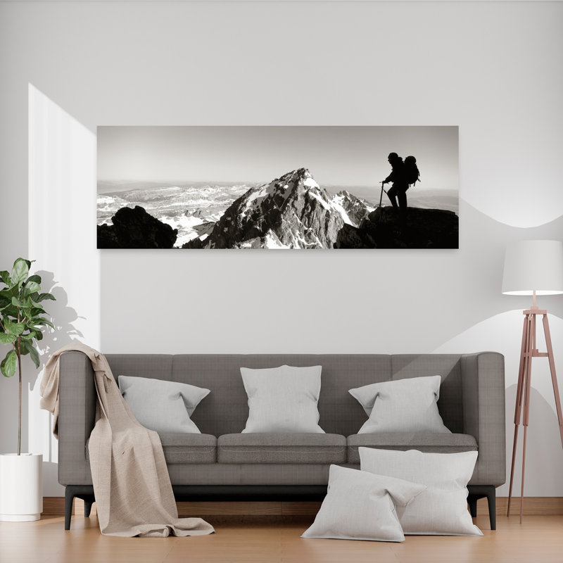 Hiker Grand Teton Park Wyoming USA by Leo L. Larson - Wrapped Canvas Panoramic Print, 50.8 cm H x 152.4 cm W
