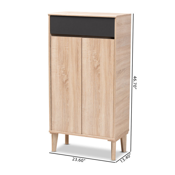 Tangkula Wooden Shoe Cabinet 2-door Storage Entryway Shoes Organizer W/  Adjustable Shelves : Target