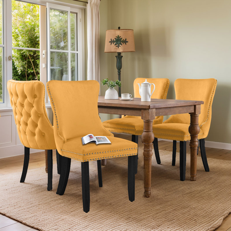 Upholstered Dining Chair, Yellow