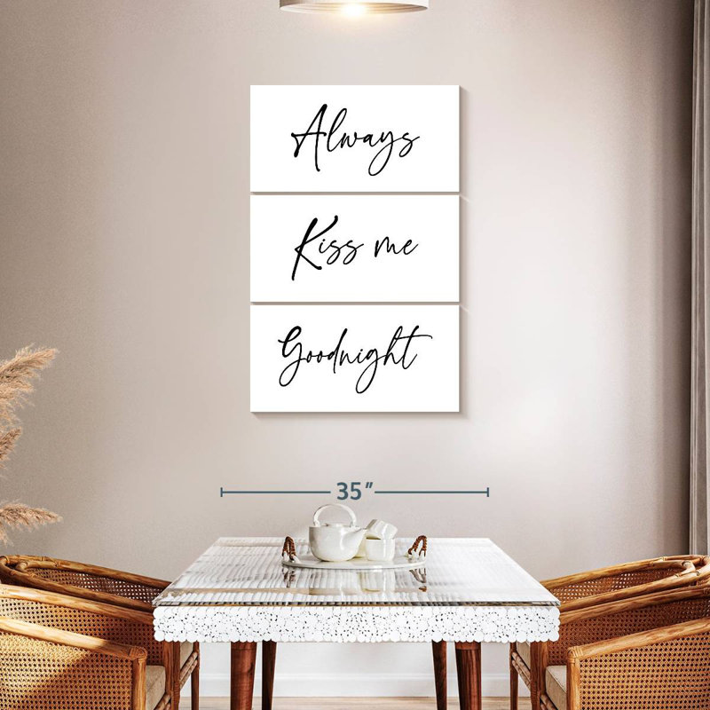 Plaque murale Kema Kiss Me Goodnight, H 45 po x l 28 po