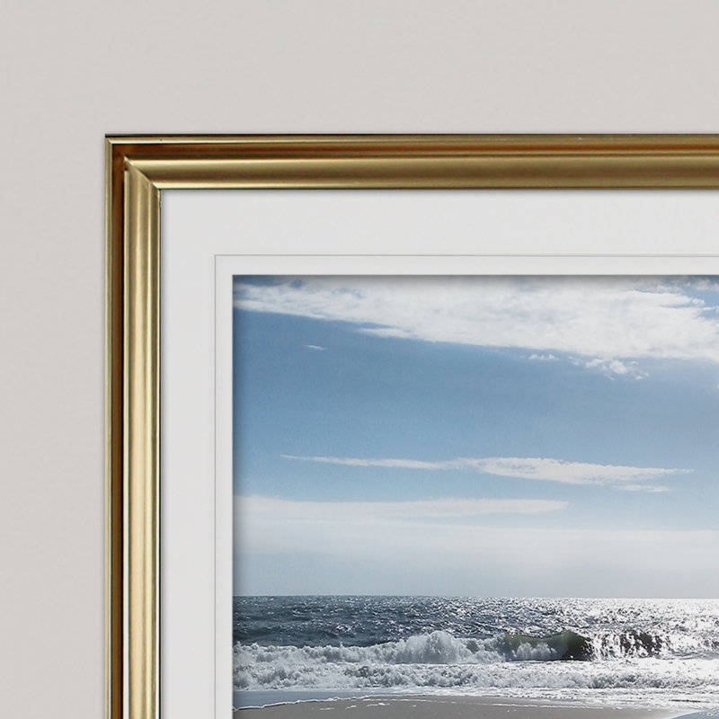 « beach bliss », reproduction de peinture à l’acrylique encadrée, Or, H 30 po x l 40 po x P 1,5 po