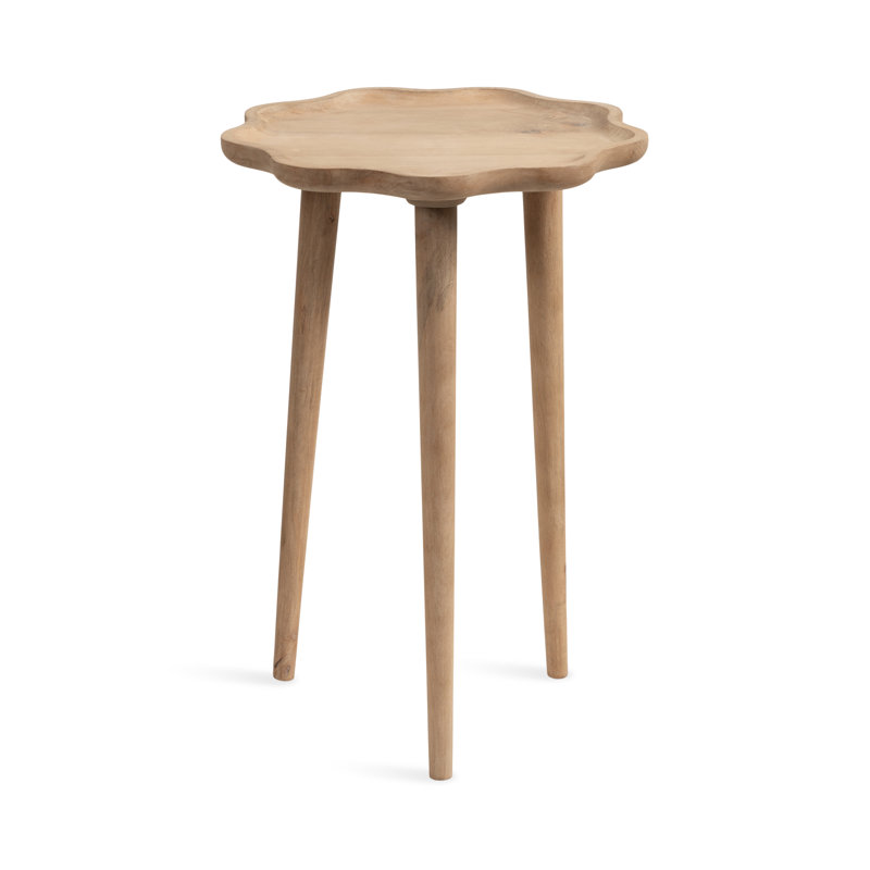 Round Wavy Wooden Side Table