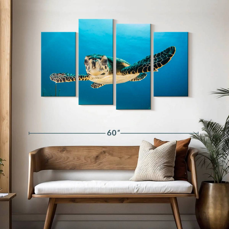 Brampt Underwater Baby Turtle, 32" H x 52" W