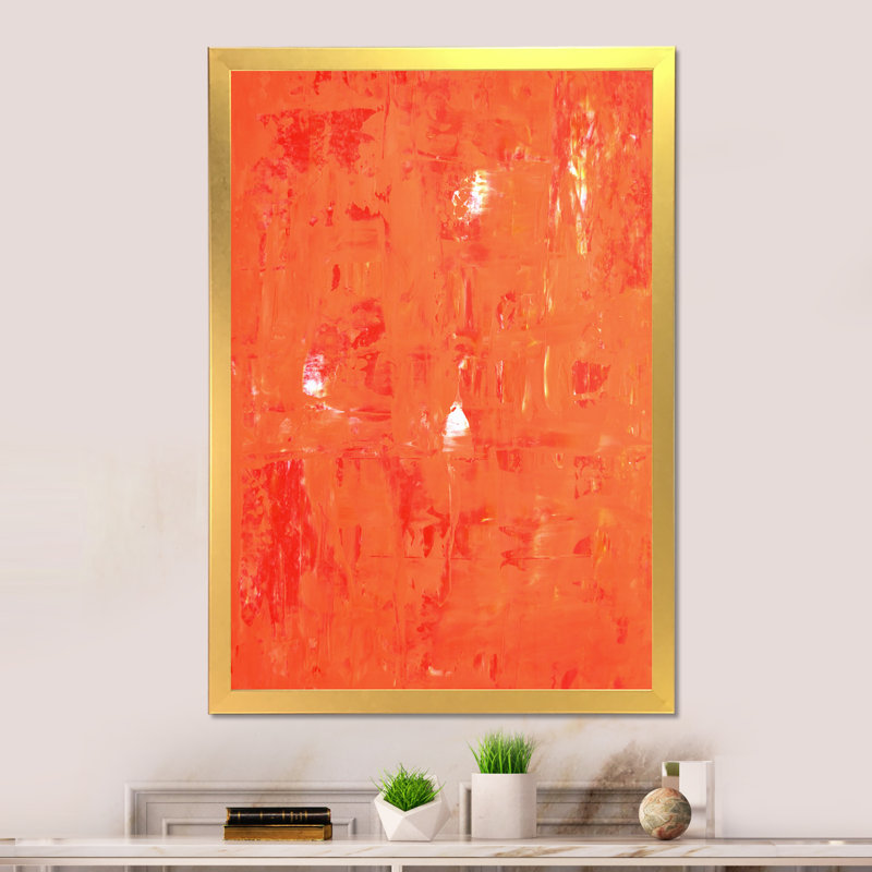 «Colorfields in Shades of Pink and Orange», reproduction de cadre photo sur toile, H 12 po x l 8 po x P 1 po, Cadre doré