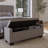 Linen Blend Upholstered Storage Bench
