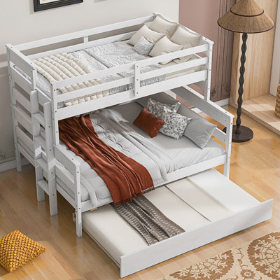 Wood Twin Over Full Bunk Bed With Twin Size Trundle -  Harriet Bee, 09166C7F8B8745B4B119624F432573D2